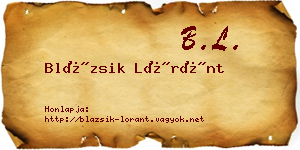 Blázsik Lóránt névjegykártya