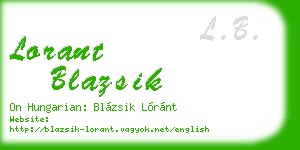 lorant blazsik business card